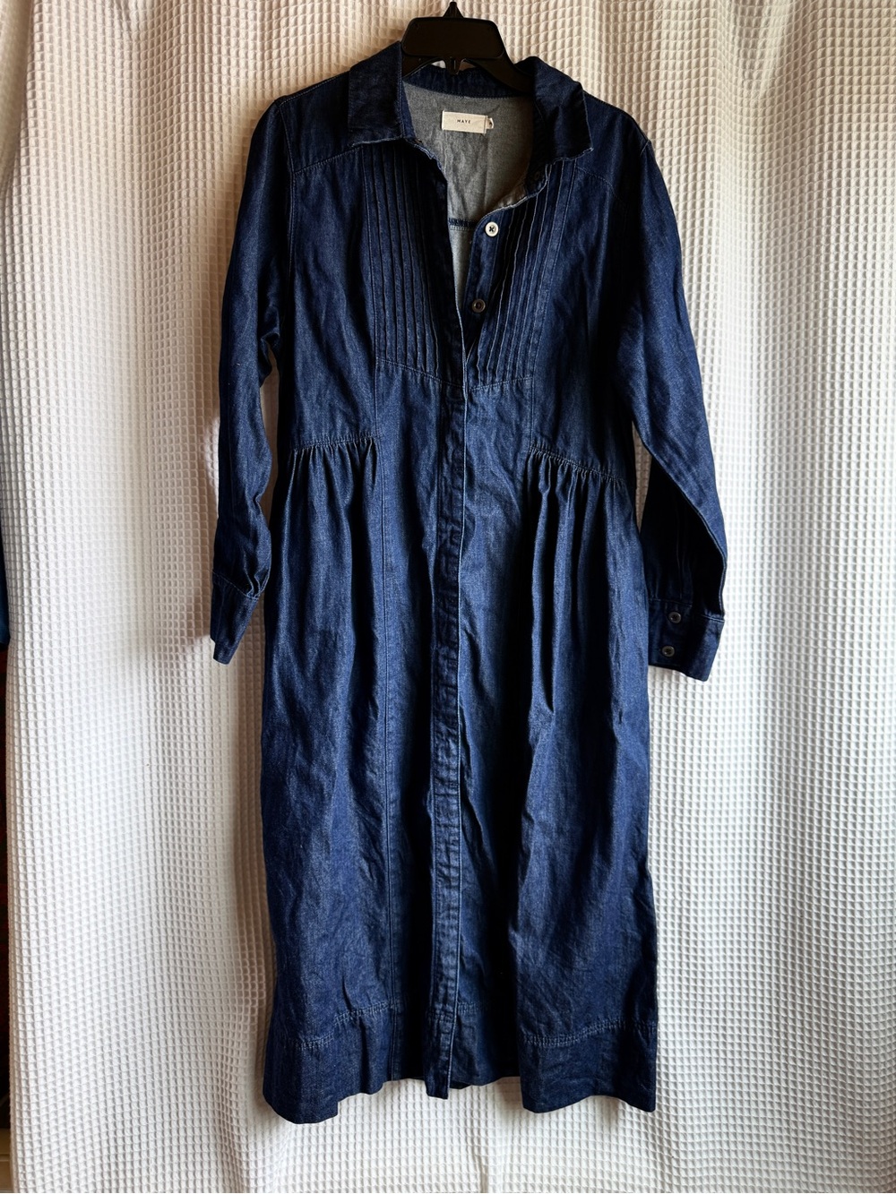 Maye Denim Midi Shirt Dress - Navy Blue